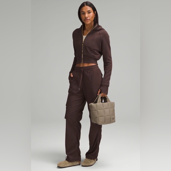 New LULULEMON Quilted Grid Tote Mini Handbag Bag Fawn Brown 5L - Picture 2 of 9